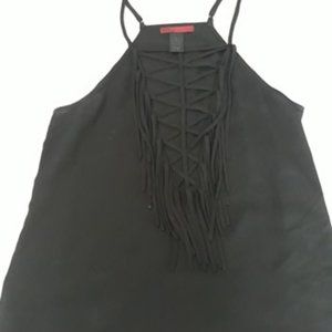 Halter top fringe blouse